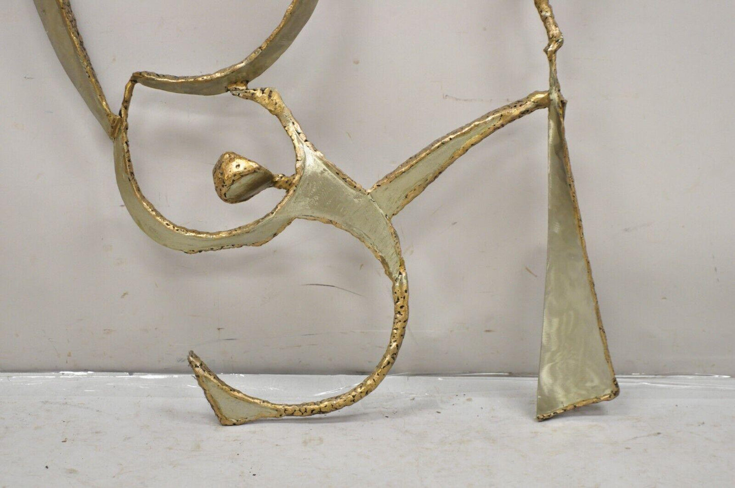 Colbert Collins 1980s Steel Metal Brutalist Ribbon Dancers Wall Art Sculpture