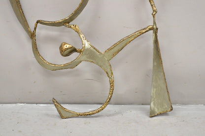 Colbert Collins 1980s Steel Metal Brutalist Ribbon Dancers Wall Art Sculpture