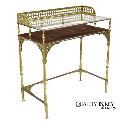 Antique French Renaissance Revival Oscar Bach Style Bronze & Iron Vanity Table