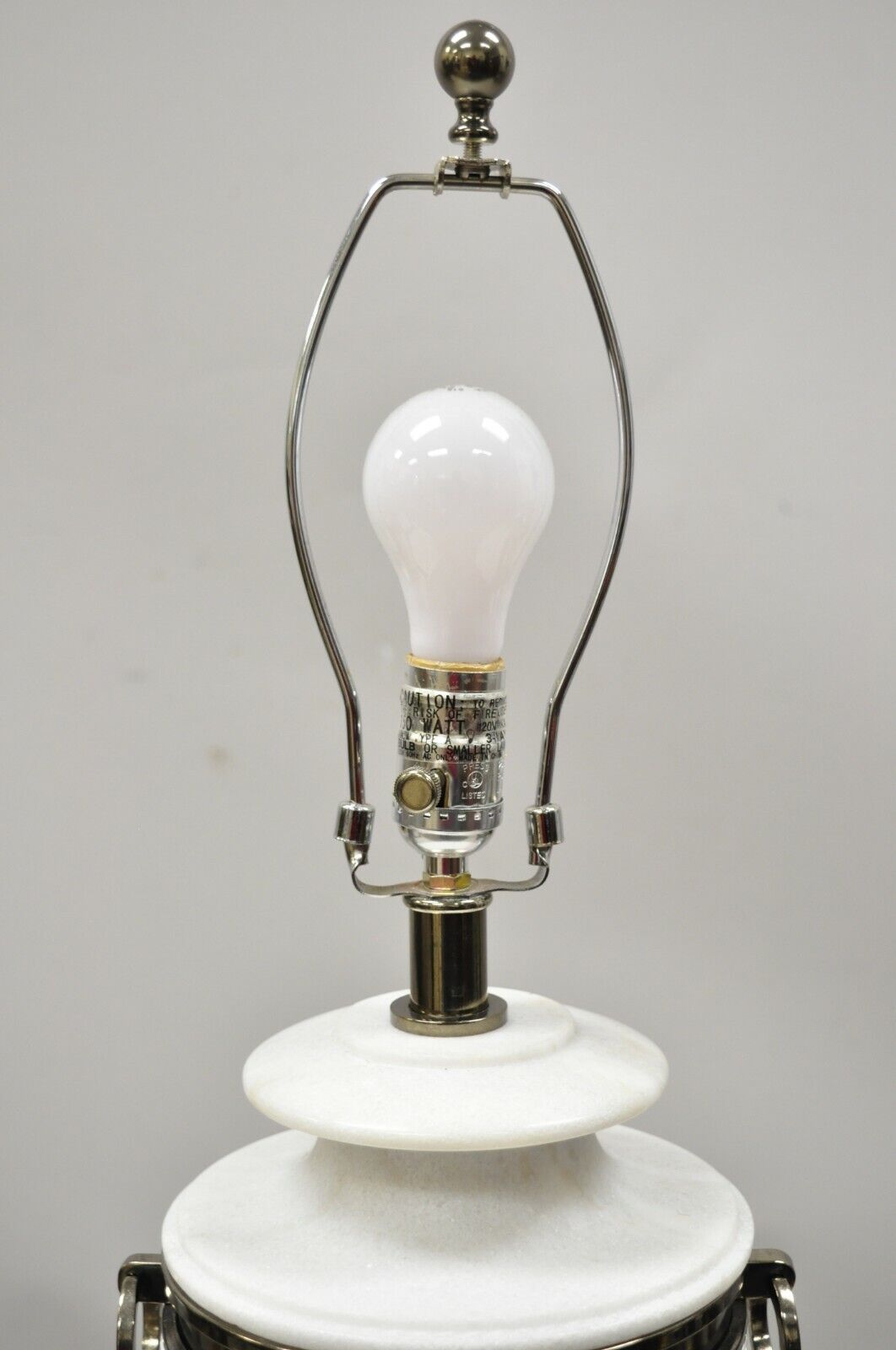 Ralph Lauren Neoclassical Solid Marble Urn Form Gunmetal Table Lamp