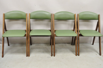 Vintage Stakmore Green Mid Century Modern Folding Game Chairs - Set of 4