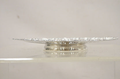 English Edwardian Grapevine Repousse Silver Plated Pierced Serving Platter "P"
