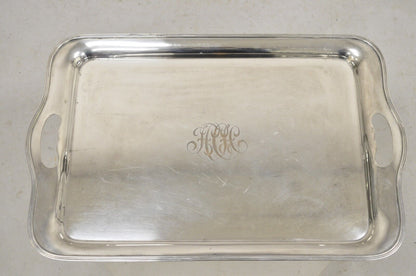 Antique GM Co English Edwardian Silver Plated Twin Handle Serving Platter Tray