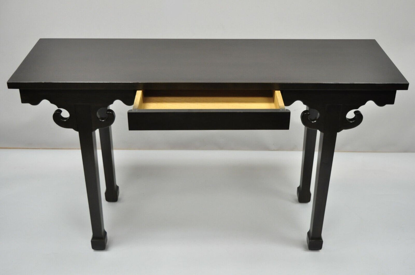 Ebonized Chinese Altar Table Hall Console James Mont Style 50" Sofa Table (B)