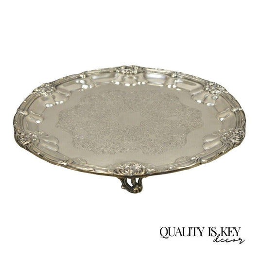 English Silver Mfg Corp Silver Plated 15" Round Regency Style Platter Tray