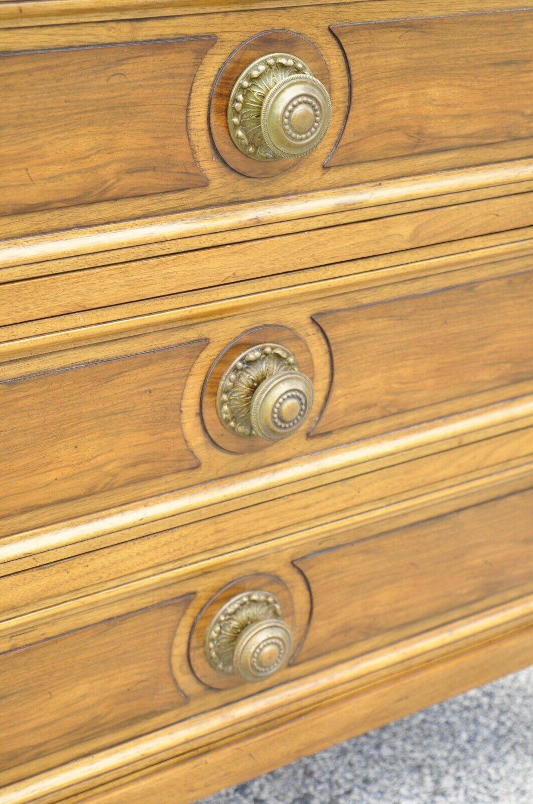 Karges French Regency Style Neoclassical Walnut Tall Chest Dresser Cabinet