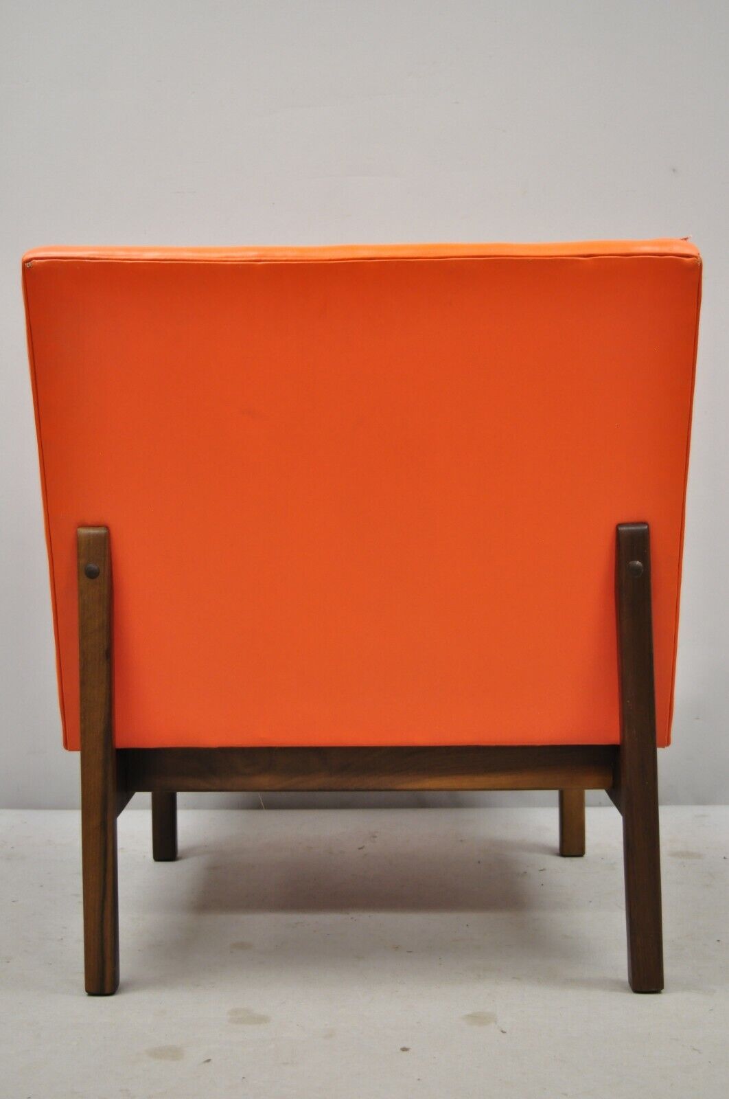 Orange Milo Baughman for Thayer Coggin Teak & Vinyl Slipper Lounge Chair