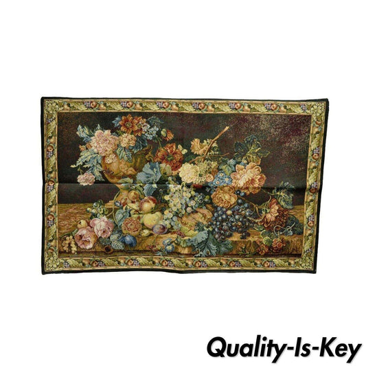 41"x26" French Wall Hanging Tapestry Jacquard Aubusson Acanthus Fruit Still Life