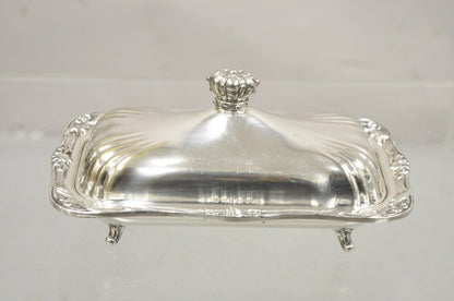 Vintage Coronet Silver Victorian Silver Plated Covered Butter Dish Crown Handle