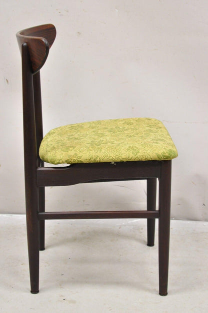 Dyrlund Rosewood Mid Century Danish Modern Curved Back Dining Side Chair