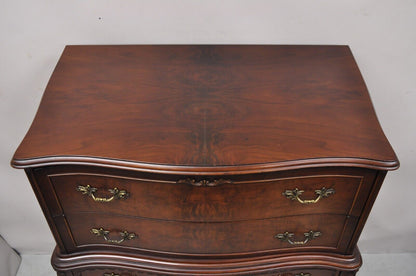 Vintage French Provincial Style Walnut Tall Chest Dresser Highboy Chest on Chest