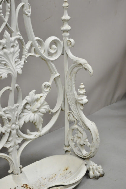 Antique French Art Nouveau Cast Iron Hall Tree Mirror Stand attr Alfred Corneau