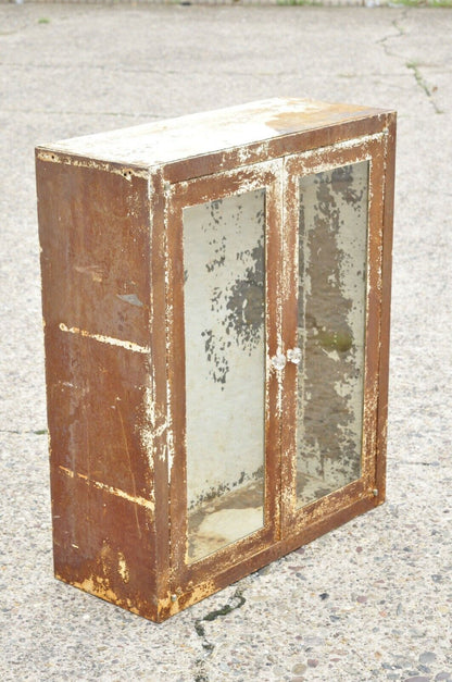 Antique Steel Metal Industrial Medical Dental Display Cabinet with Glass Doors