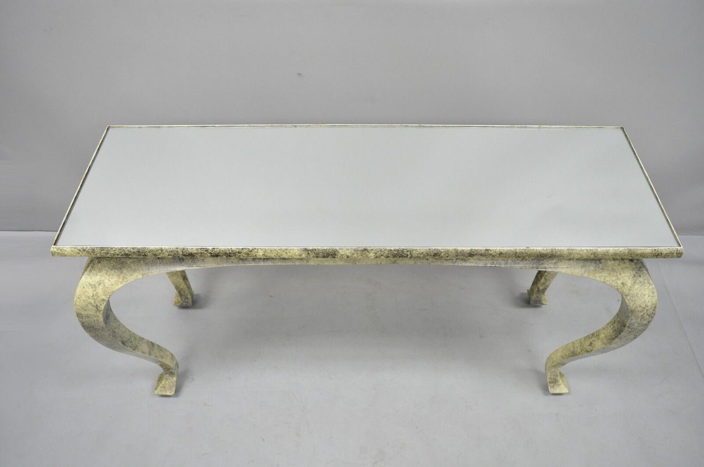 Vintage Hollywood Regency James Mont Style Console Hall Sofa Table w/ Mirror Top