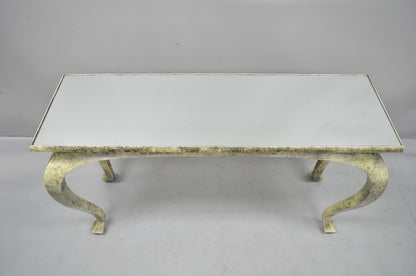 Vintage Hollywood Regency James Mont Style Console Hall Sofa Table w/ Mirror Top