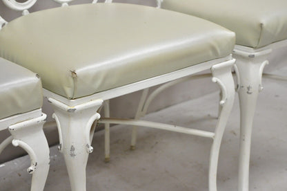 Vintage Art Nouveau Style Cast Aluminum Sunroom Patio Dining Chairs - Set of 3