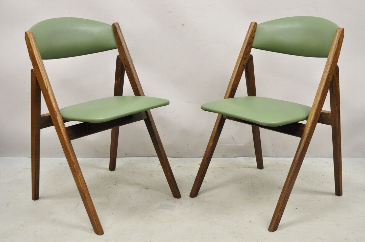 Vintage Stakmore Green Mid Century Modern Folding Game Chairs - Set of 4