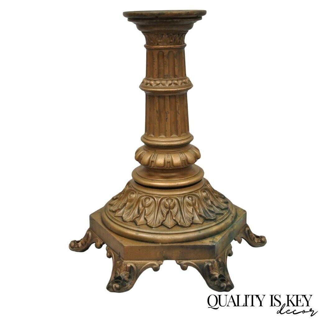 Antique French Victorian Cast Bronze Empire Style 23" Pedestal Table Base