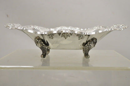 Victorian Silver Plated Floral Repousse Trinket Dish Serving Bowl Platter