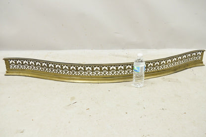 Victorian English Brass 55" Fireplace Serpentine Mantel Fender Bellflower Design