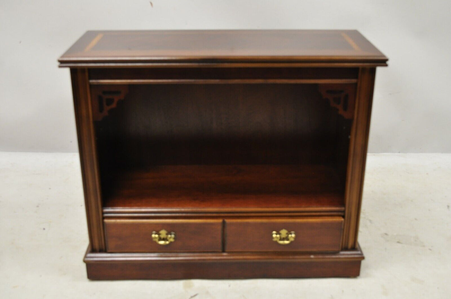 Lane Small Chinese Chippendale Banded Top Small 1 Drawer Console Hall Side Table