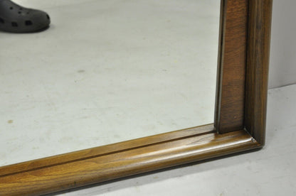 Mid Century Modern Solid Walnut Frame Rectangular Mirror by United Furniture