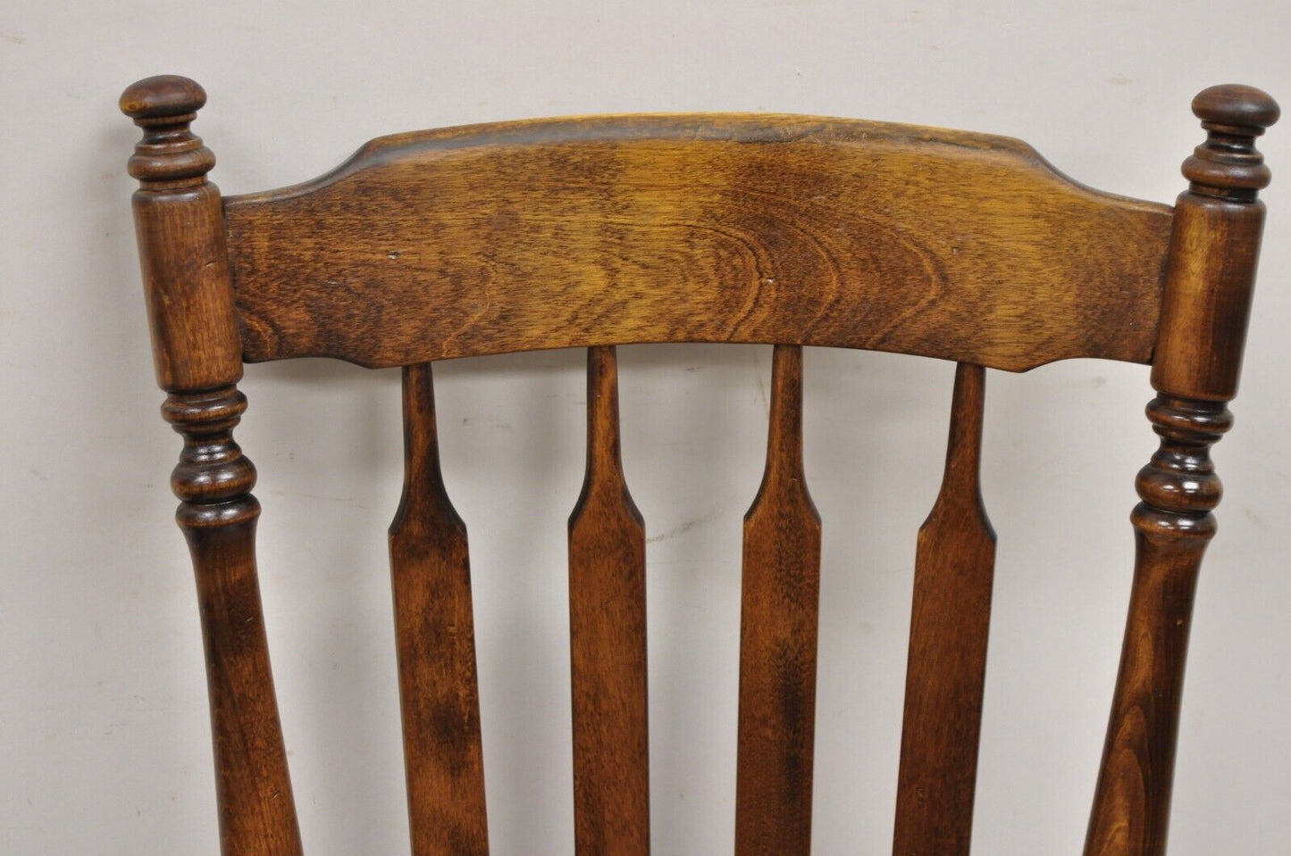 Ethan Allen Pine Wood Old Tavern Cattail Back Dining Room Chairs - Set of 6