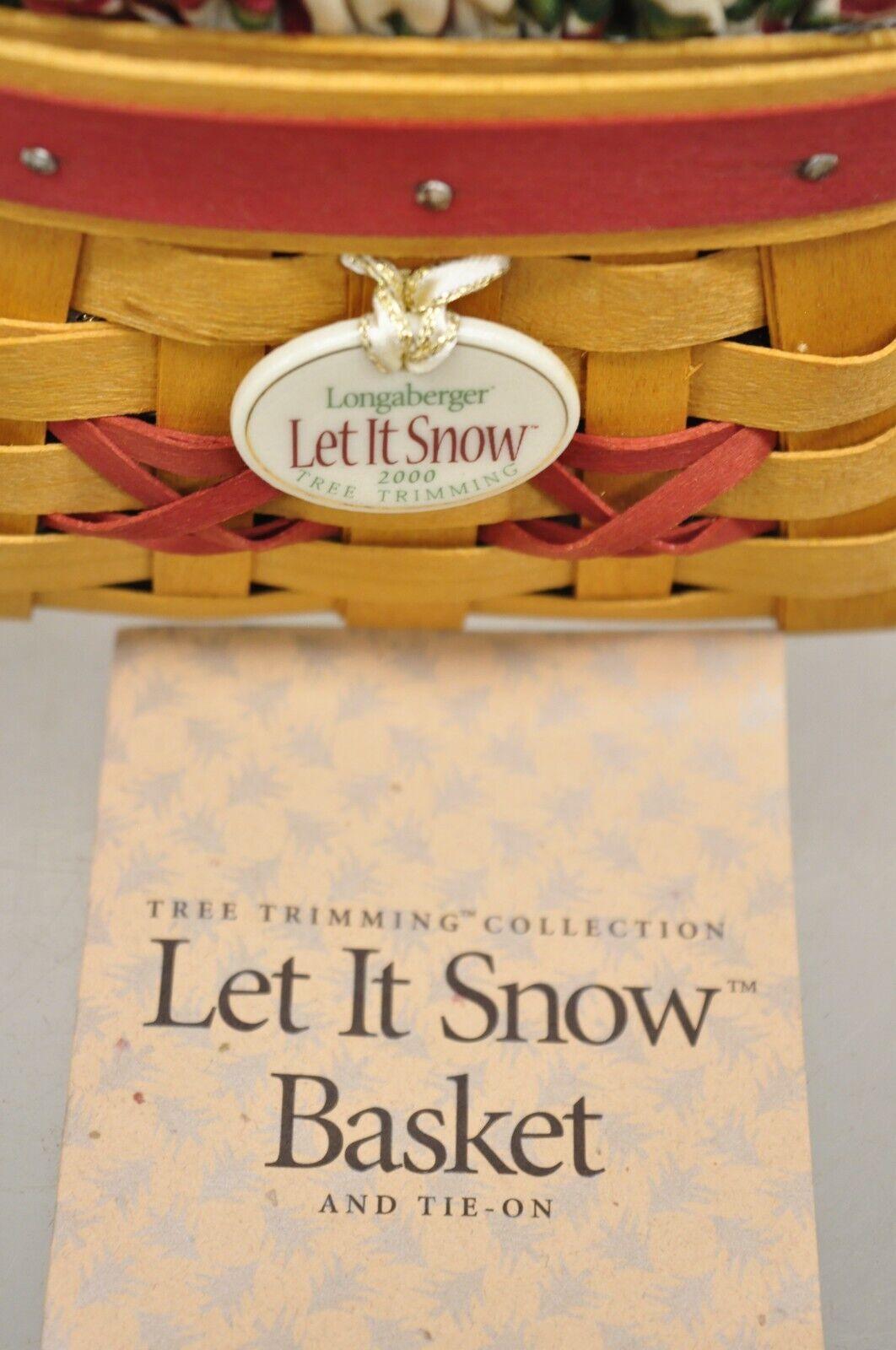 Longaberger 2000 Red Tree Trimming Let it Snow Basket with Protector Lid & Card