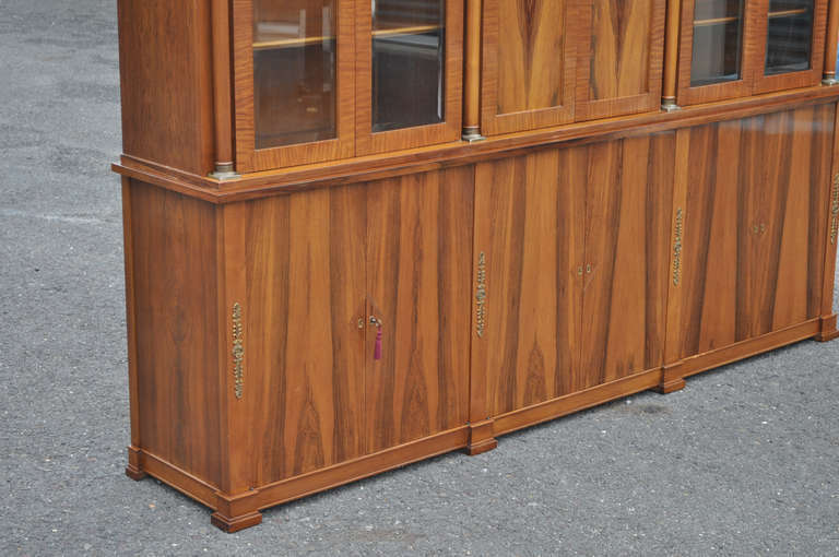 Rosewood Neoclassical Empire Bookcase Breakfront Cabinet by Bethehem Furniture