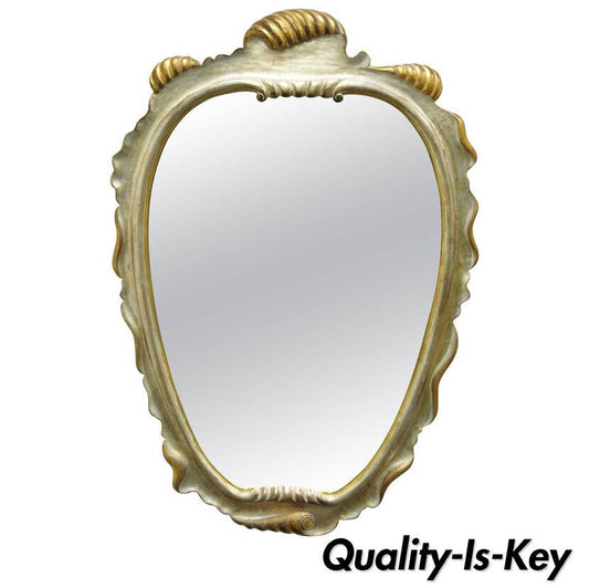 Italian Hollywood Regency Gold and Silver Giltwood Mirror after Dorothy Draper