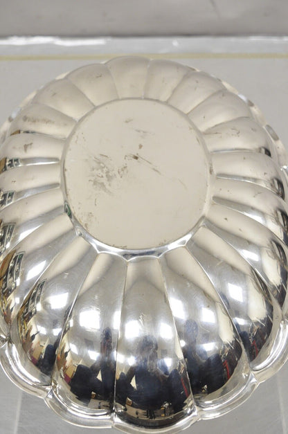 Vintage Regency Style Silver Plated Scalloped Oval Serving Platter Fruit Bowl