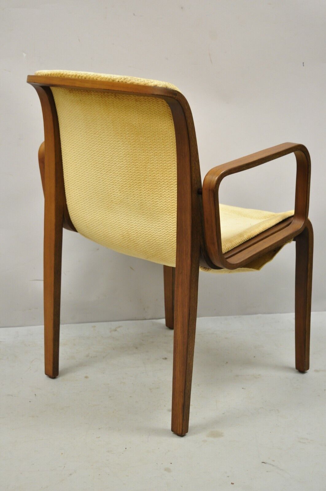 Knoll Bill Stephens Mid Century Modern Bentwood Upholstered Dining Arm Chair