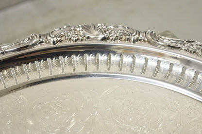 Vintage Wallace Baroque 298 Silver Plated 19” Round Serving Platter Tray