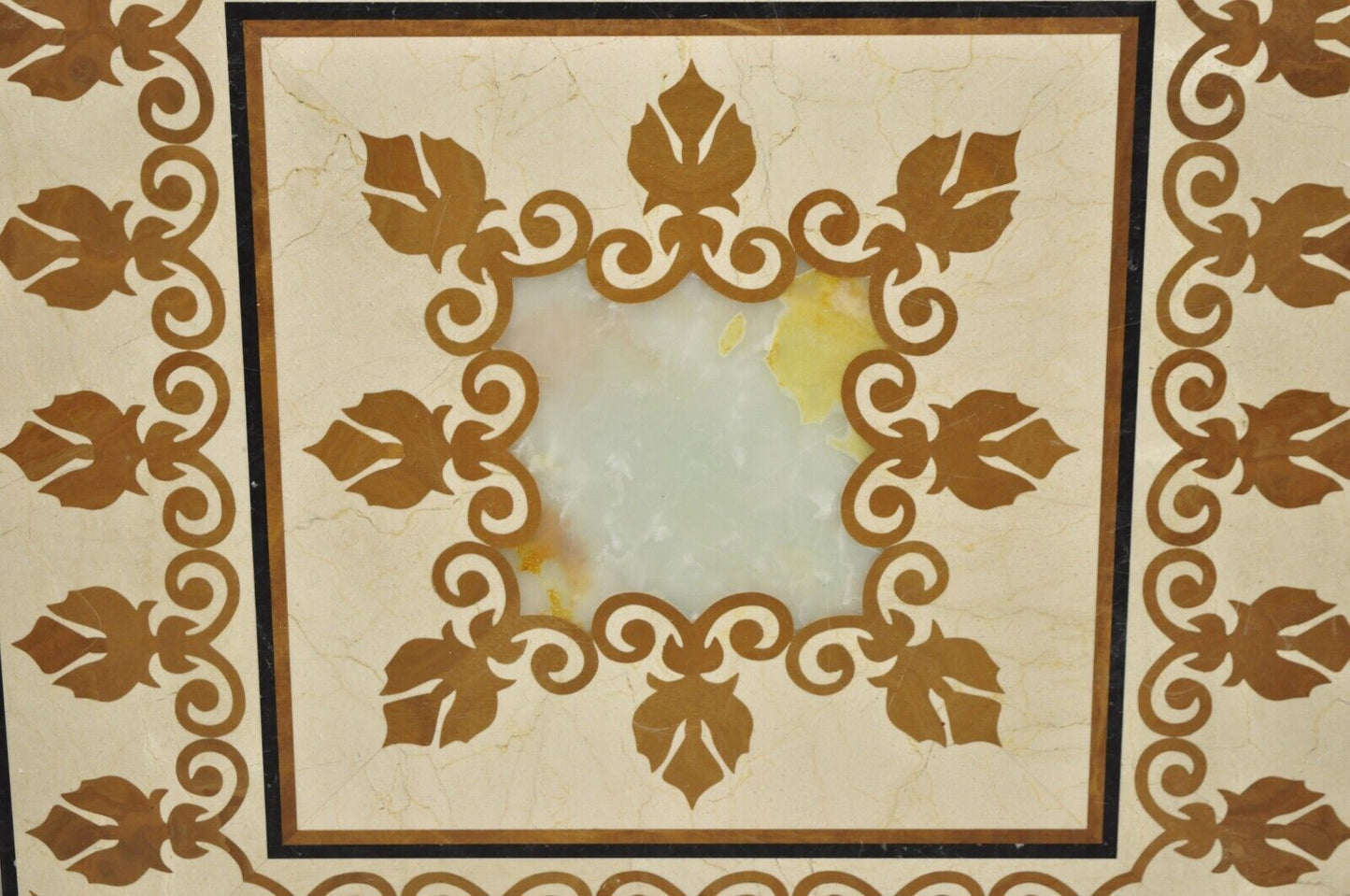 Large 36x36 Mediterranean Venetian Decorative Onyx Centerpiece Square Floor Tile