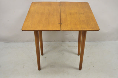 Vintage Mid Century Maple Wood Expanding Folding Game Table