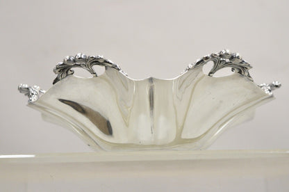 Vintage Victorian Silver Plated Handkerchief Candy Dish Fruit Bowl Berry Design