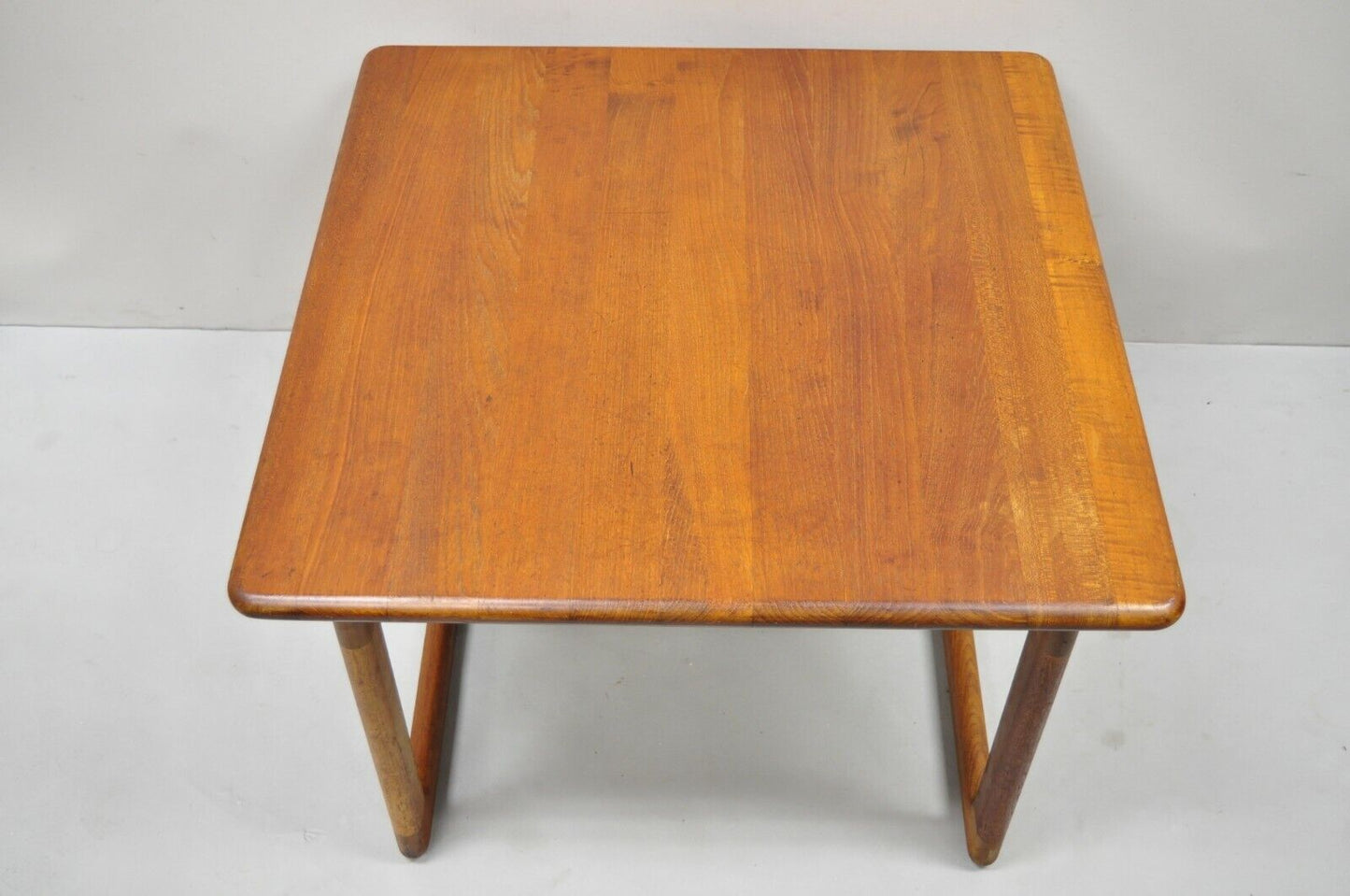 Vintage Mid Century Danish Modern Teak Wood Square Side End Table