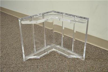 Vintage Mid Century Modern Lucite & Glass Floating Form Sculptural Coffee Table