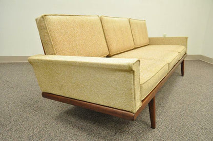 Mel Smilow Smilow Thielle Mid Century Danish Modern Teak Wood Frame Sofa Couch