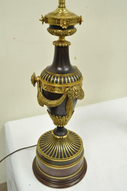 Pair of 19th Century Gilt Bronze French Neoclassical Empire Urn Form Table Lamps