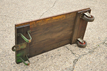 Vintage Fairbanks American Industrial Wood & Iron Factory Work Cart Coffee Table