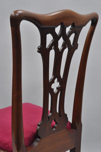 T. Robinson & Sons Makers Antique Solid Mahogany Chippendale Style Side Chairs