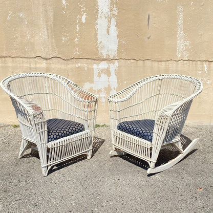 Antique Victorian Wicker Rattan Bentwood Sculptural Sunroom Sofa Set with Chairs