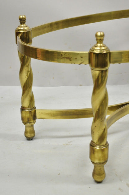 Vintage Brass Hollywood Regency Spiral Twist Oval Coffee Table Base Mastercraft