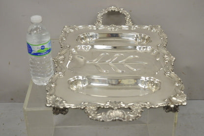 Vintage Meneses Orfebres Spain Regency Style Silver Plate 26" Metal Tray Platter