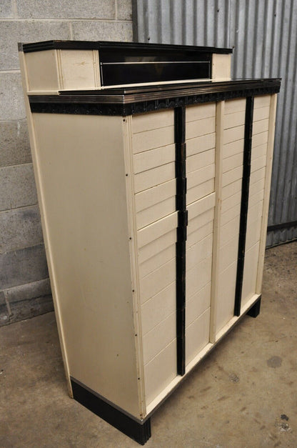 Art Deco The American Cabinet Co Dental Medical Cabinet with Milk Glass Trays