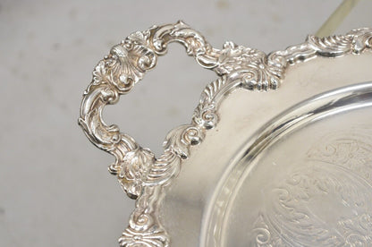 Vintage English Victorian Style Silver Plated Oval Platter Tray Crown Hallmark