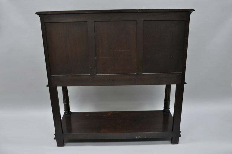 Antique Renaissance Revival Figural Carved Walnut Cabinet Sideboard Cupboard