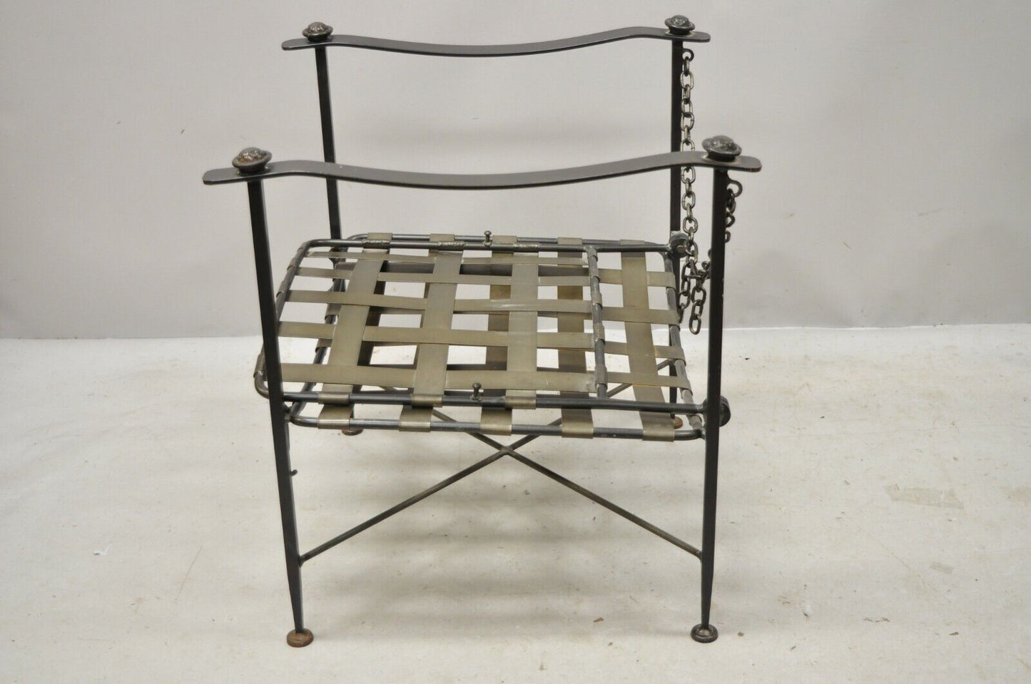 Charleston Forge Arts & Crafts Gothic Heavy Wrought Iron Adjustable Lounge Chair