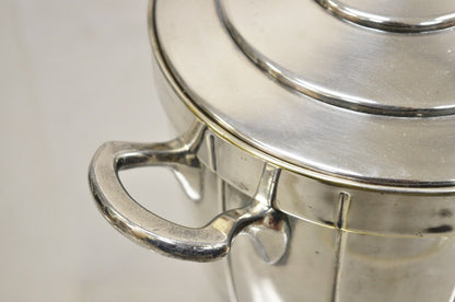 Vintage Manning-Bowman & Co Modern Silver Plated Lidded Ice Bucket